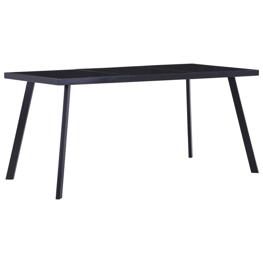 Petromila vidaXL Jedálenský stôl, čierny 180x90x75 cm, tvrdené sklo